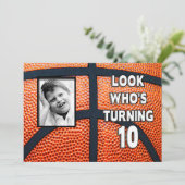 GROTE DAG - BASKETBAL - 10E INVITATIE/FOTO KAART (Staand voorkant)