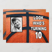 GROTE DAG - BASKETBAL - 10E INVITATIE/FOTO KAART (Voorkant / Achterkant)