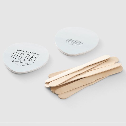 Grote dag in de oceaan, blauwe bestemming bruiloft handwaaier (Niet-gemonteerd)