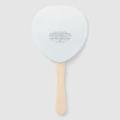 Grote dag in de oceaan, blauwe bestemming bruiloft handwaaier (Achterkant)