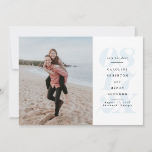 Grote dag vet datum lichtblauwe foto save the date