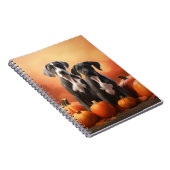 Grote Dan Puppy Herfstpracht Pompoen Notitieboek (Rechterzijde)