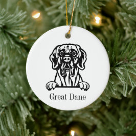 Grote Dan-reuzenhond Gepersonaliseerde huisdierorn Keramisch Ornament