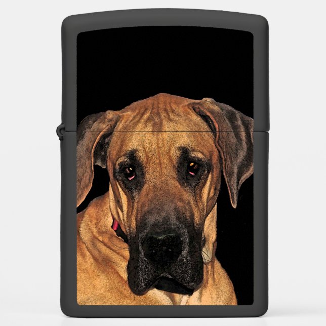 Grote Dane Brown Dog Zippo Lighter (Voorkant)