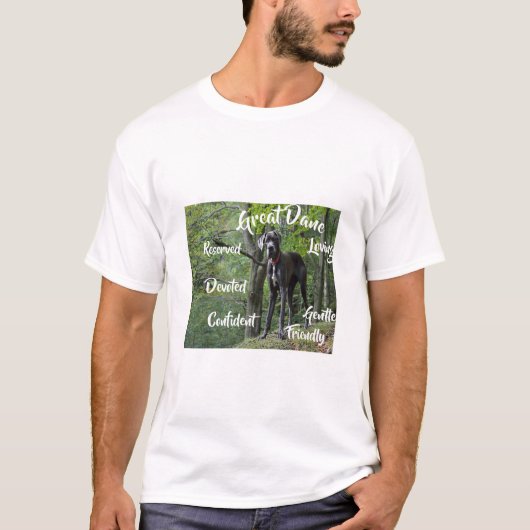 Grote Dane Dog Traits T-shirt (Voorkant)