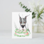 Grote Dane Merle Birthday Cake Briefkaart (Staand voorkant)