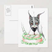 Grote Dane Merle Birthday Cake Briefkaart (Voorkant / Achterkant)