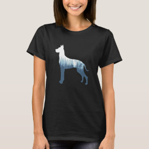 Grote Dane Silhouette Dog Natuur buitenshuis T-shirt