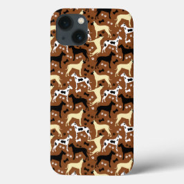 Grote Danes Dog Pattern Harlequin iPhone 13 Hoesje