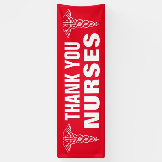 Grote dank u teken voor verpleegkundigen met caduc spandoek (Verticaal)