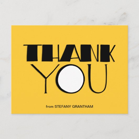 Grote dank u zwart Briefkaart (Voorkant)