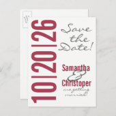 Grote datum - Sla de datum briefkaarten op (Voorkant / Achterkant)