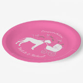Grote Deen Baby shower Dog Puppy Papieren Bordje (Gekanteld)