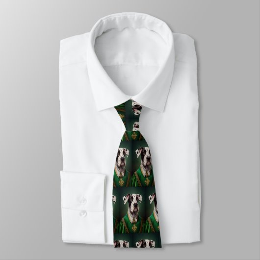 Grote Deen Dog in St. Patrick's Day Dress Stropdas (Gebonden)