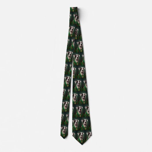 Grote Deen Dog in St. Patrick's Day Dress Stropdas (Achterkant)