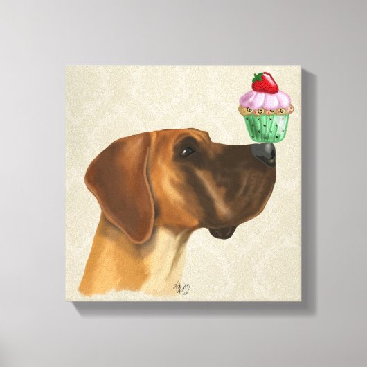 Grote Deen en Cupcake Canvas Afdruk (Voorkant)