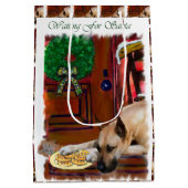 Grote Deen (Fawn) Kerstmis Medium Cadeauzakje (Achterkant)