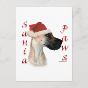 Grote Deen (fawn) Santa Paws Feestdagenkaart