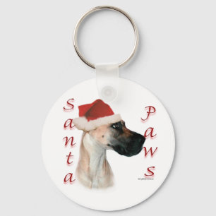 Grote Deen (fawn) Santa Paws Sleutelhanger
