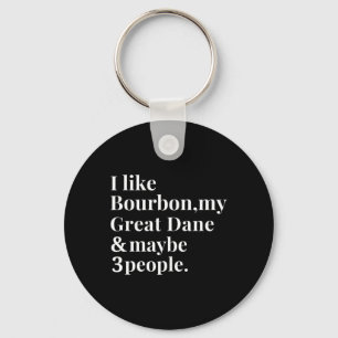 Grote Deen Funny Hond Eigenaar Bourbon Whiskey Lov Sleutelhanger