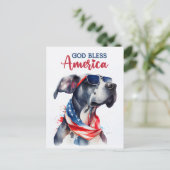 Grote Deen, God zegene Amerika Briefkaart (Staand voorkant)