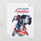 Grote Deen, God zegene Amerika Briefkaart (Voorkant / Achterkant)