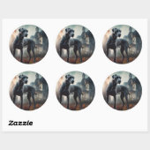 Grote Deen Halloween eng Ronde Sticker (Vel)