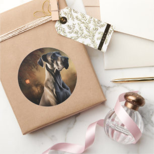 Grote Deen Halloween eng Ronde Sticker