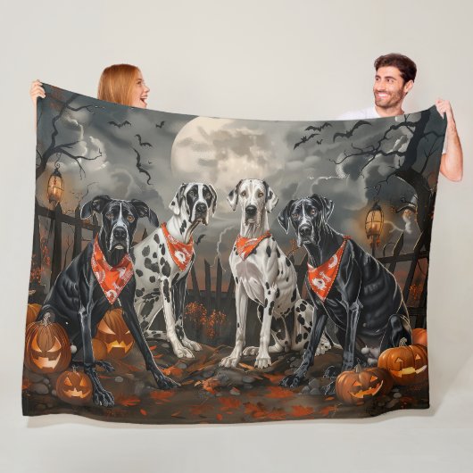 Grote Deen Halloween Spooky Fleece Deken (In situ)