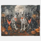 Grote Deen Halloween Spooky Fleece Deken (Voorkant (Horizontaal))