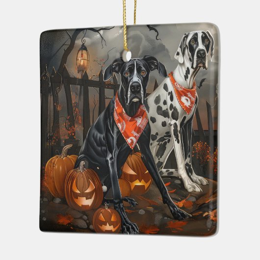 Grote Deen Halloween Spooky Keramisch Ornament (Links)