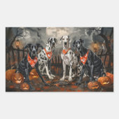 Grote Deen Halloween Spooky Rechthoekige Sticker (Voorkant)