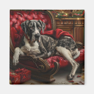 Grote Deen Hond Kerstfeest Magneet