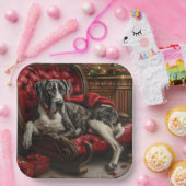 Grote Deen Hond Kerstfeest Papieren Bordje (Feest)