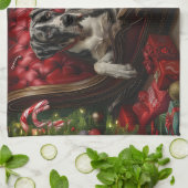 Grote Deen Hond Kerstfeest Theedoek (Gevouwen)