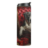 Grote Deen Hond Kerstfeest Thermosbeker (Gedraaid links)