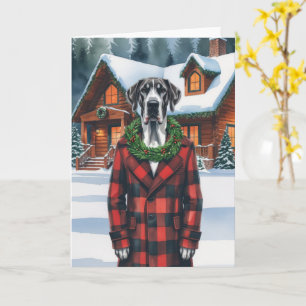 Grote Deen Hond Kerstgroet Kaart