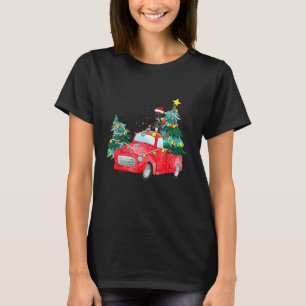 Grote Deen Hond Ride Rode Vrachtwagen Kerstmis Hon T-shirt