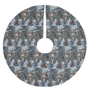 Grote Deen Hond Rijden Motorfiets Kerstmis Kerstboom Rok