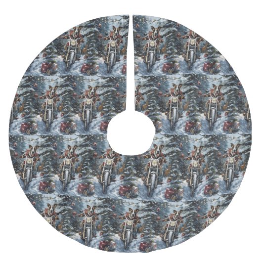 Grote Deen Hond Rijden Motorfiets Kerstmis Kerstboom Rok (Voorkant)