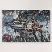 Grote Deen Hond Rijden Motorfiets Kerstmis Legpuzzel (Horizontaal)