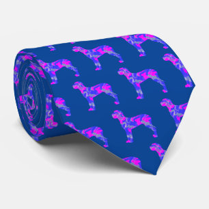 Grote Deen Hond Schattig Roze Silhouet Blauwe Hals Stropdas