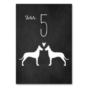 Grote Deen Hond Silhouetten bruiloft receptie Kaart