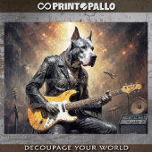 Grote Deen hond spelen elektrische gitaar Tissuepapier