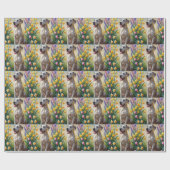 Grote Deen Hond Spring Bloemen Schilderen Cadeaupapier (Vlak)