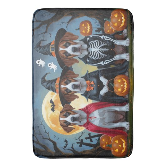 Grote Deen Honden Pompoen Halloween Grappig Badmat (Voorkant Verticaal)