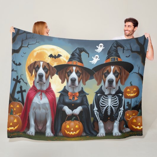 Grote Deen Honden Pompoen Halloween Grappig Fleece Deken (In situ)