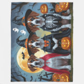Grote Deen Honden Pompoen Halloween Grappig Fleece Deken (Voorkant)