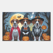 Grote Deen Honden Pompoen Halloween Grappig Rechthoekige Sticker (Voorkant)