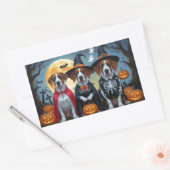 Grote Deen Honden Pompoen Halloween Grappig Rechthoekige Sticker (Envelop)